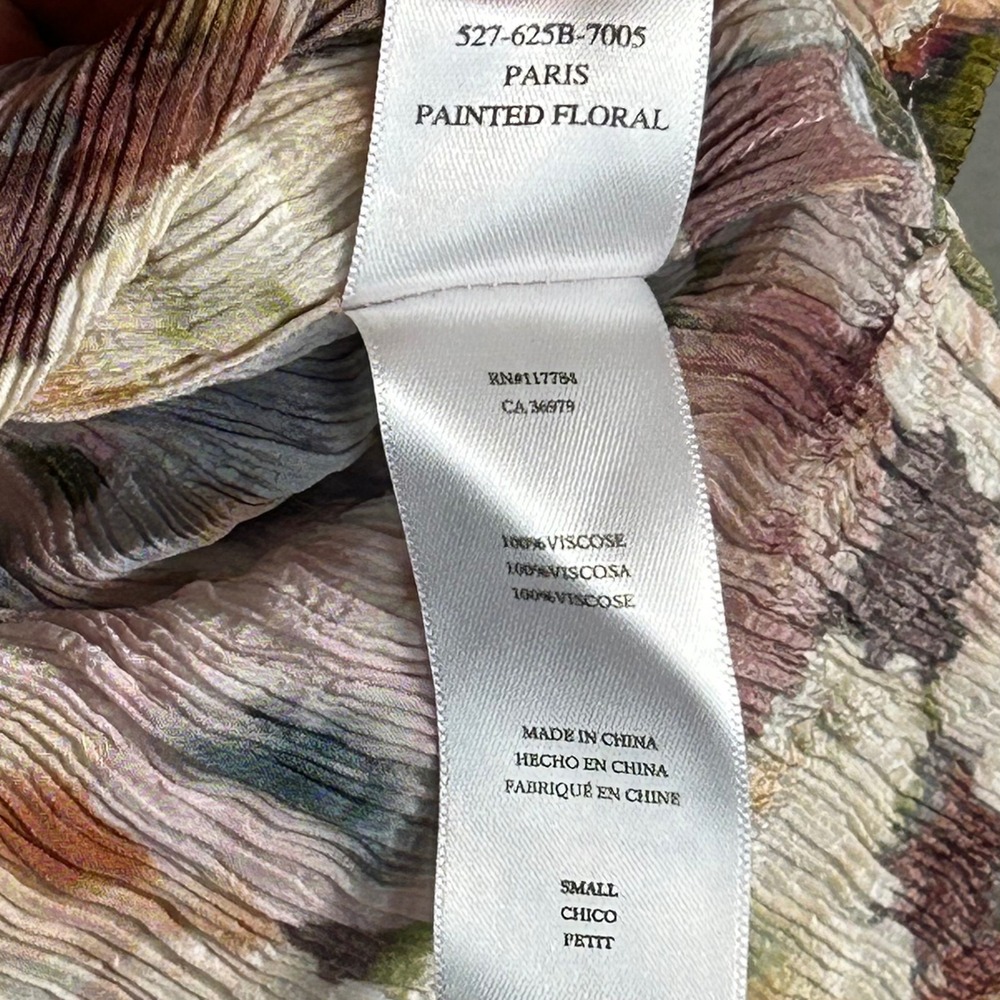 Rails Floral Top Small Paris Painted Floral V-Neck Crinkle Ruffle Sleeve - Picture 8 of 8
